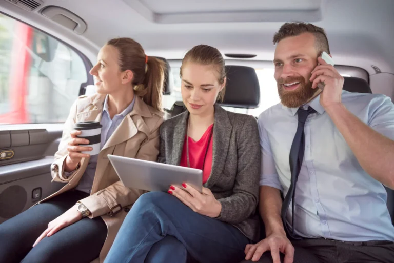 Business team meeting for corporate transportation